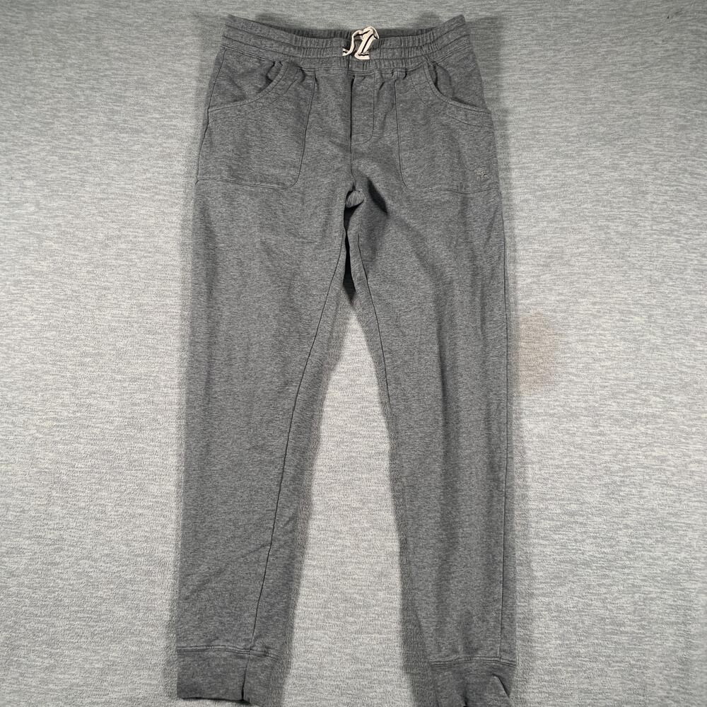 Burberry Brit Pants Womens Large Gray Joggers Cotton Logo Cuffed Hem Sweatpants